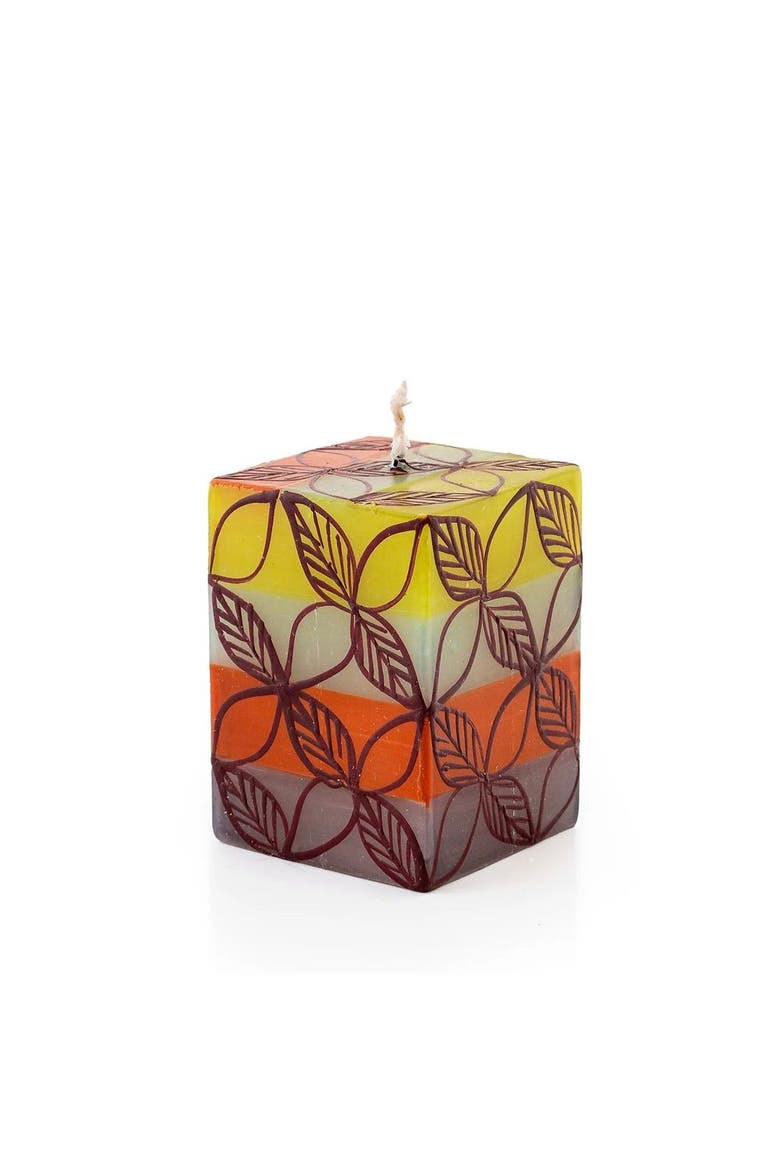 Magic Garden Painted Cube Candle, Main, color, Magic Garden - 2x2x3"