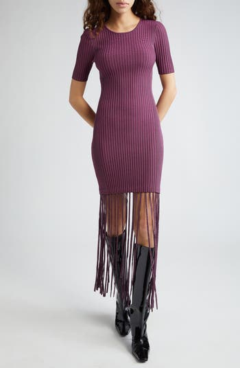 ワンピース GANNI MELANGE RIB KNIT DRESS Ganni Melange Knit Dress - Green | Garmentory