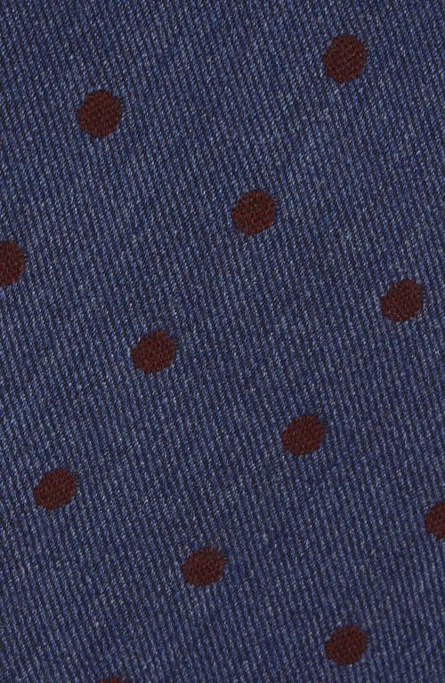 David Donahue Polka Dot Wool & Cashmere Tie In Blue