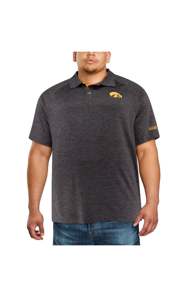COLOSSEUM Men's Colosseum Black Iowa Hawkeyes Big & Tall Down Swing Polo, Alternate, color, Black
