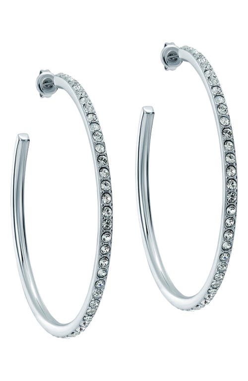 Ted Baker Claire Large Crystal Hoop Earrings In Metallic