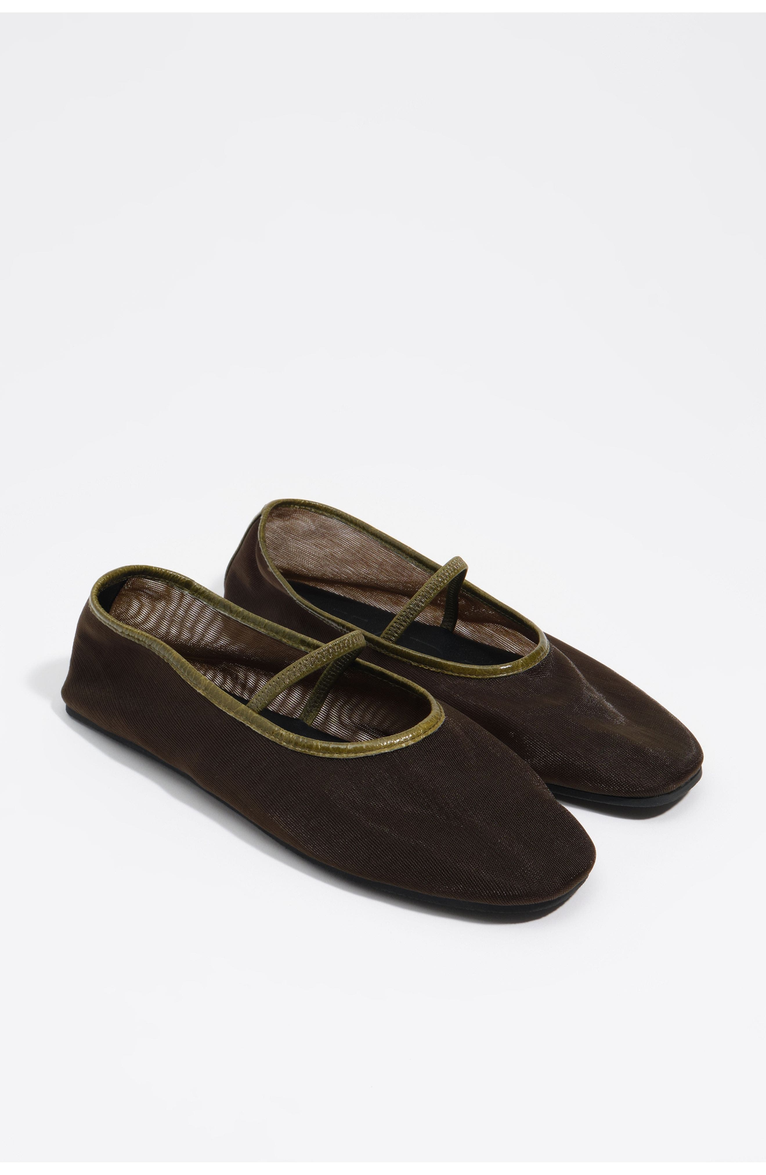 Mesh Ballerina Flats, Alternate, color, DARK GREEN