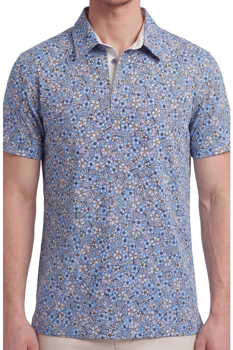 Floral Field Mens Knit Polo, Alternate, color, FLORAL FIELD BLUE