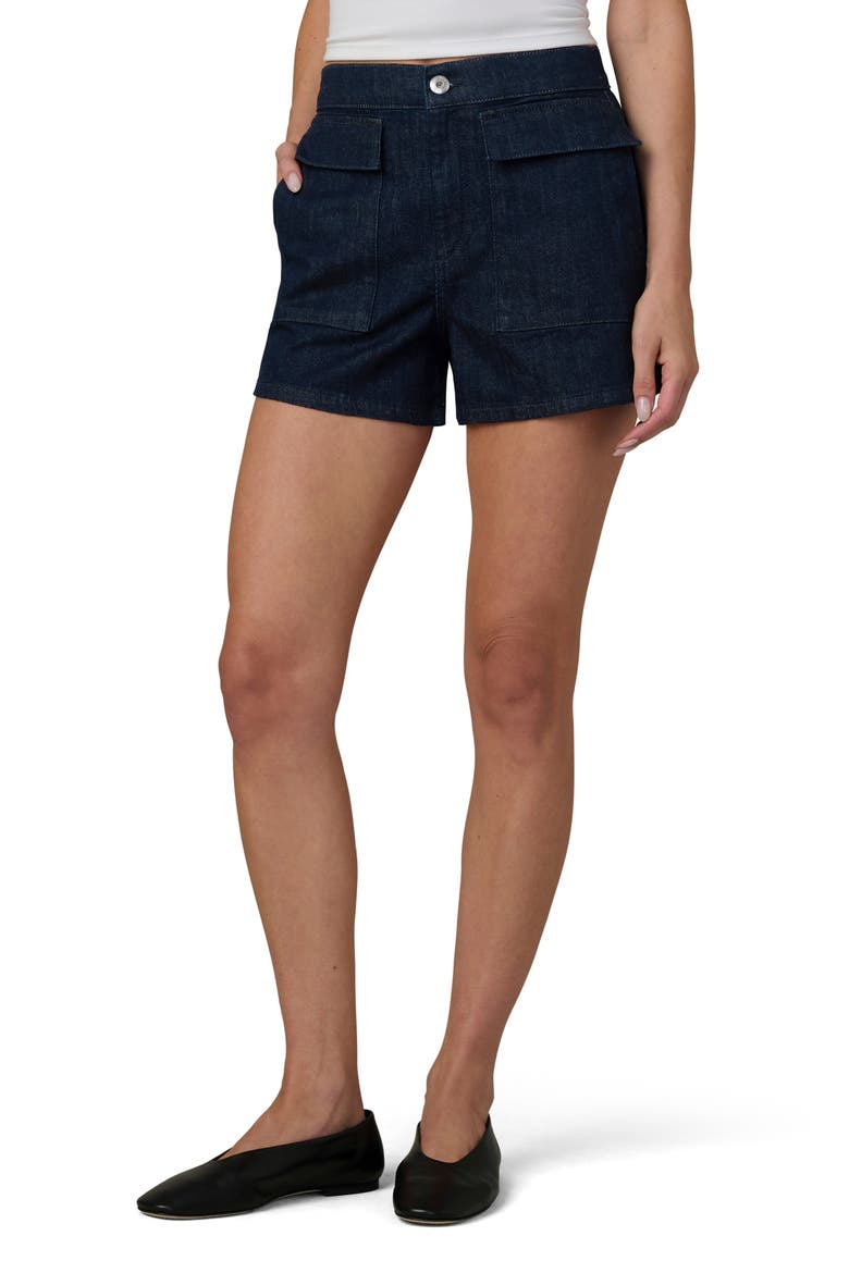 The Irina Flap Pockets Denim Shorts, Main, color, RINSE
