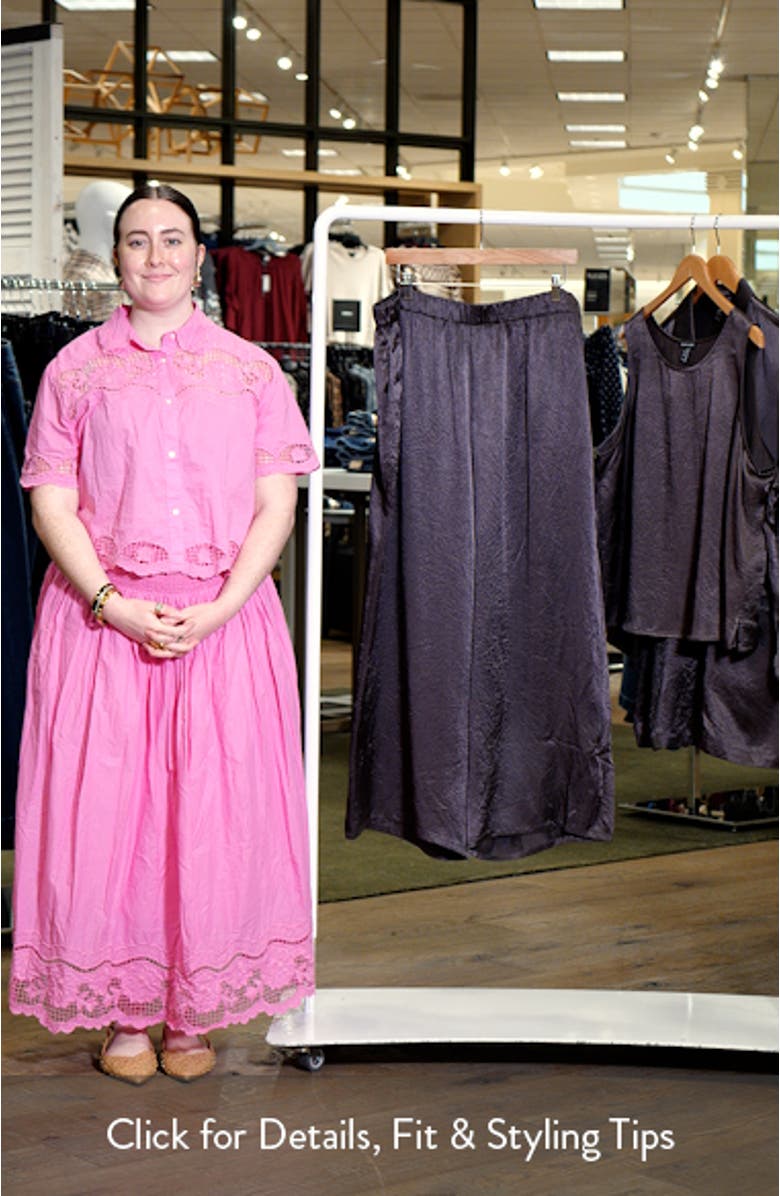 Crinkle Satin Wide Leg Ankle Pants, sales video thumbnail