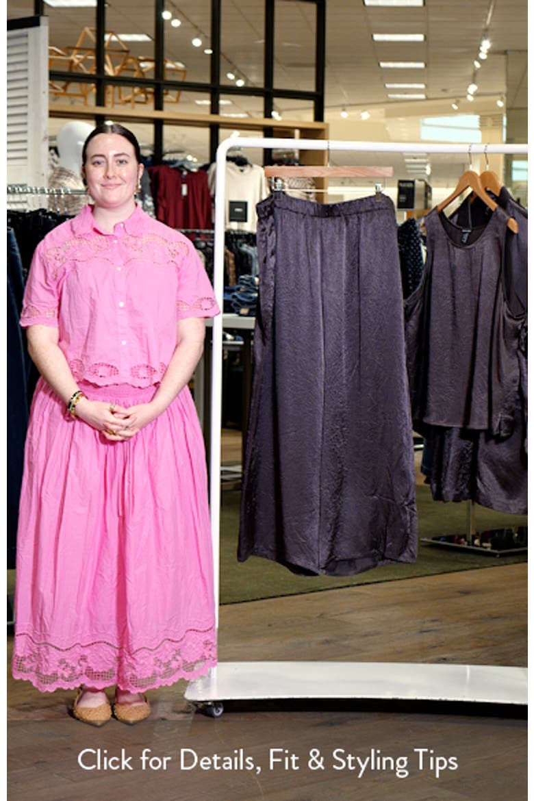 Crinkle Satin Wide Leg Ankle Pants video