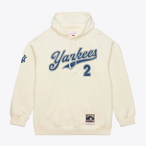Men's Mitchell & Ness Derek Jeter Cream New York Yankees Throwback Name & Number Hoodie