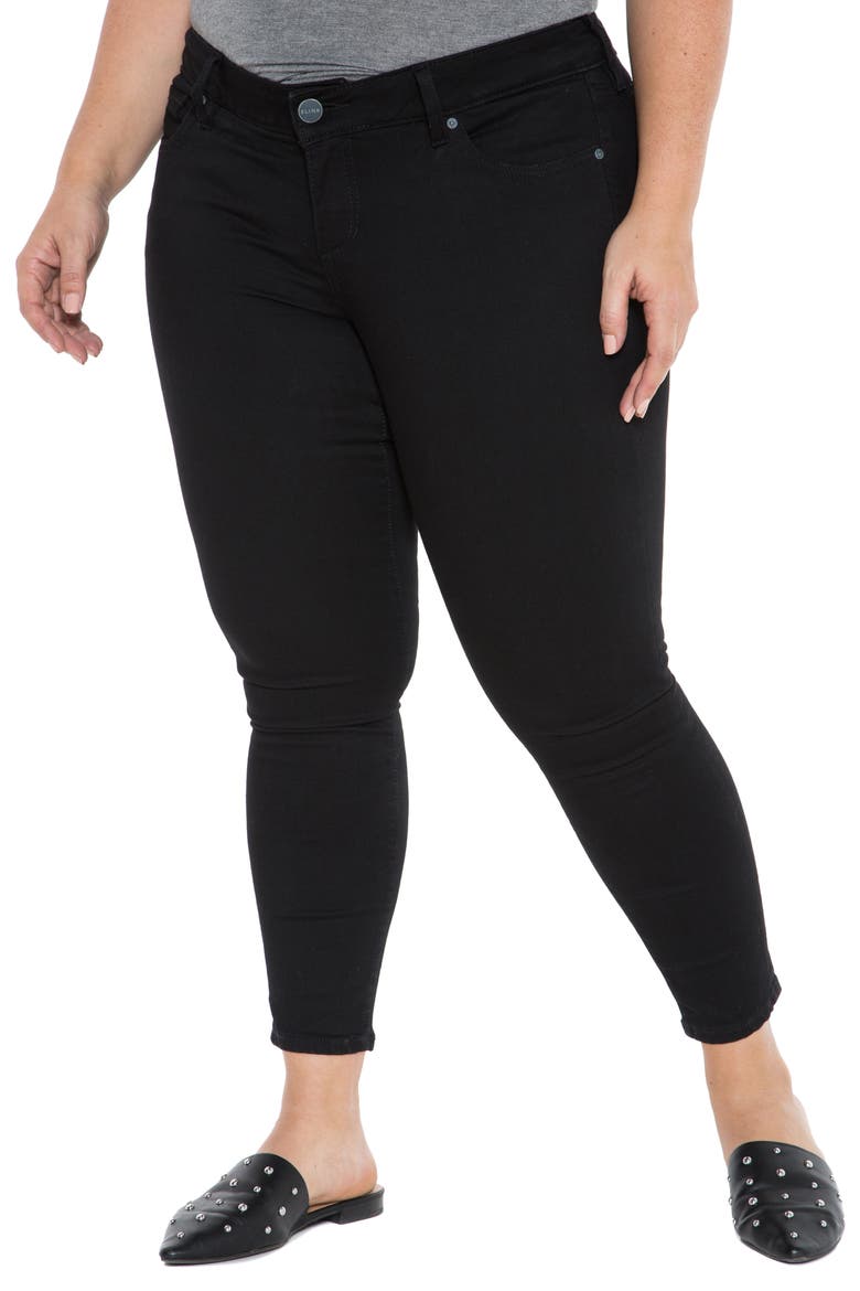 High Waist Ankle Skinny Jeans, Main, color, BLACK
