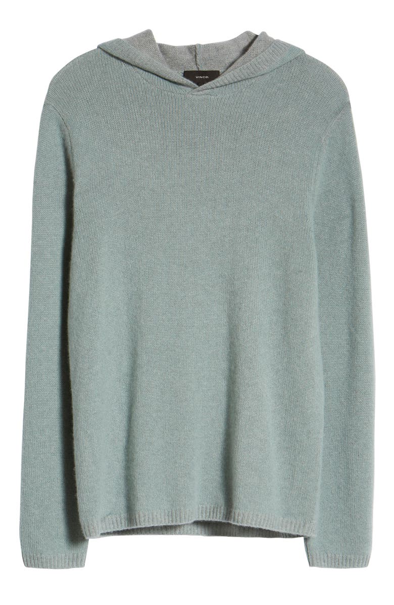 Vince Cashmere Sweater Hoodie, Alternate, color, Sagebrush/ H Grey