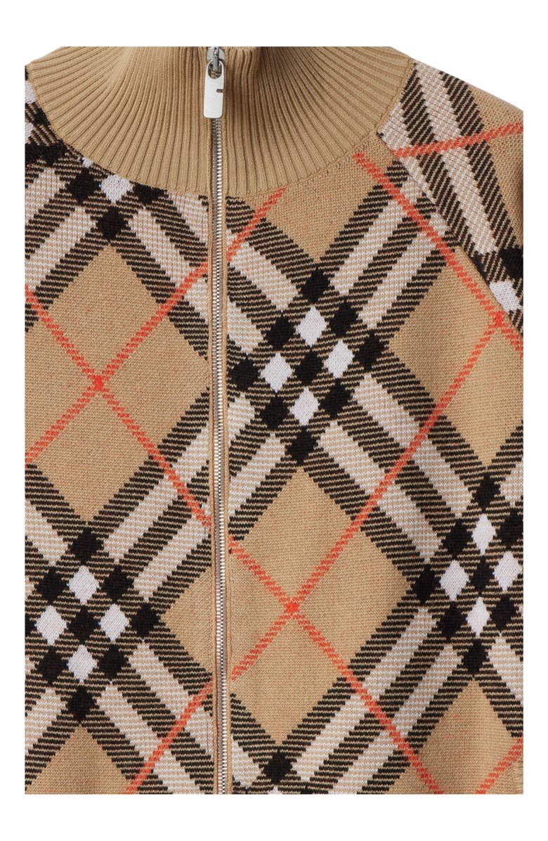 Burberry Check Wool Mohair Blend Jacket, Alternate, color, Sand