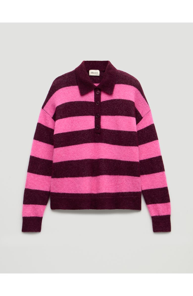 Hush Drew Wool Blend Relaxed Rugby Sweater, Alternate, color, Burgundy Purple