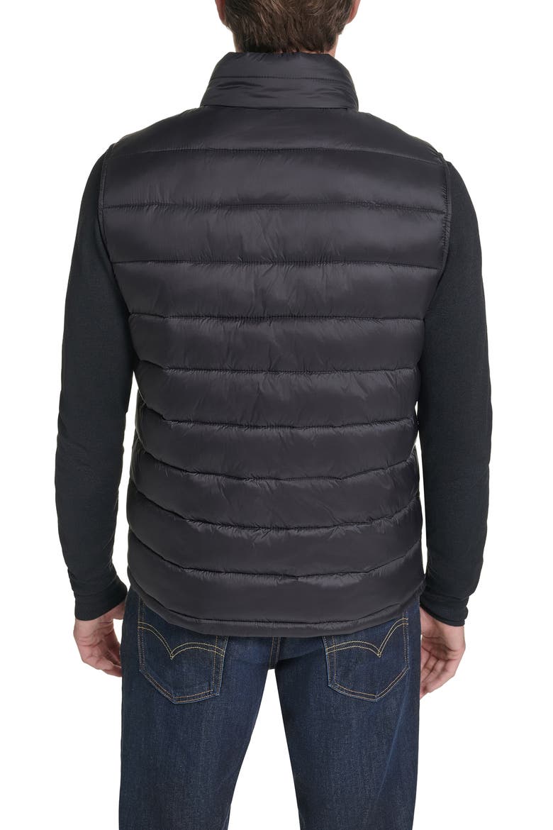 Quilted Zip Front Vest, Alternate, color, BLACK