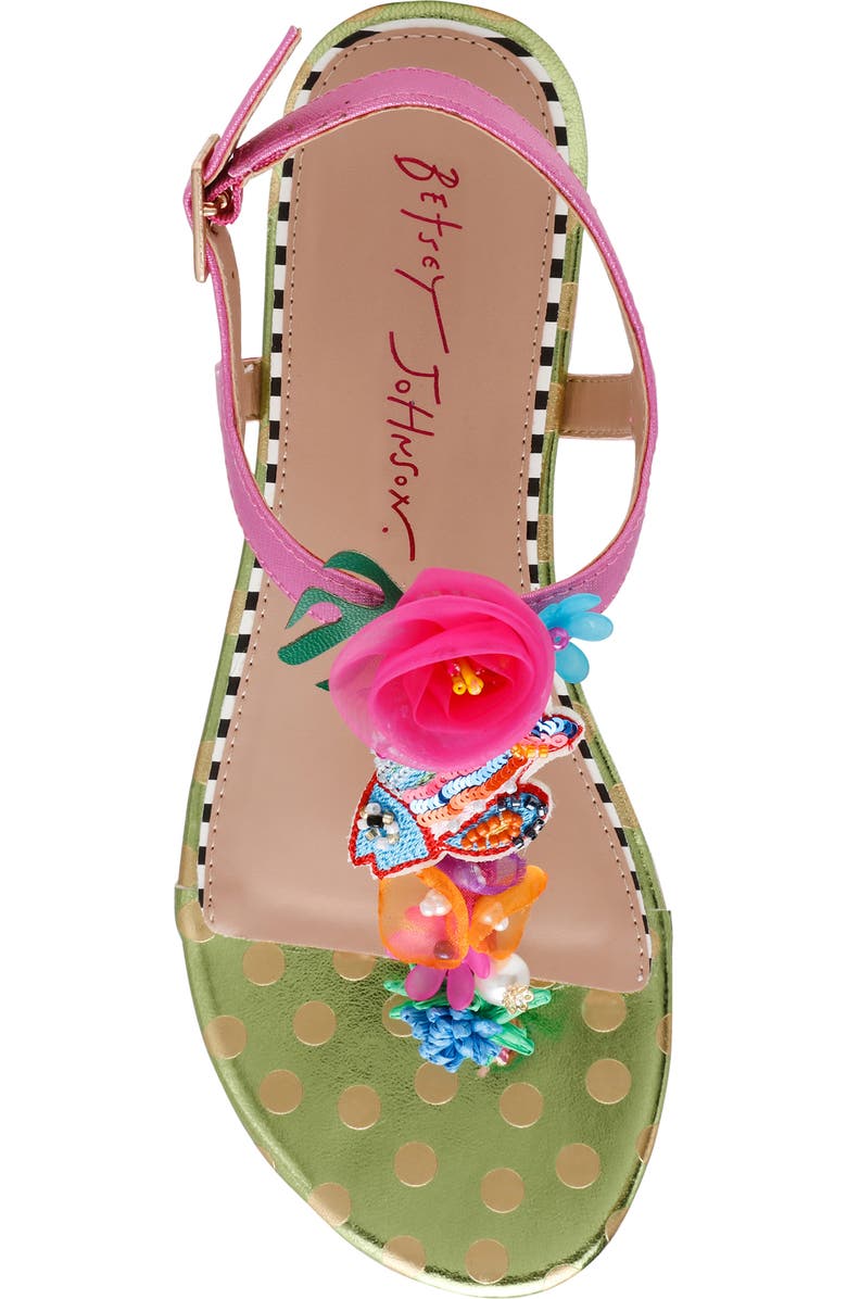 Betsey Johnson Murphee T-Strap Sandal, Alternate, color, Pink Multi