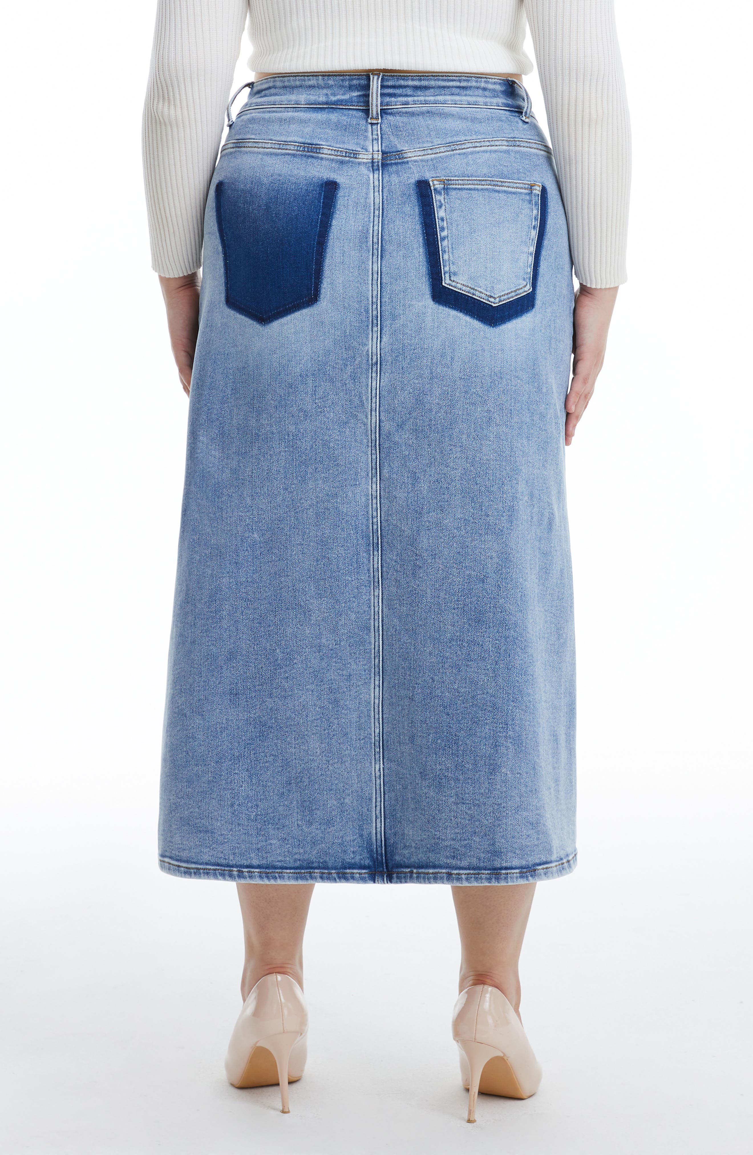 Front Slit Denim Skirt - image 2