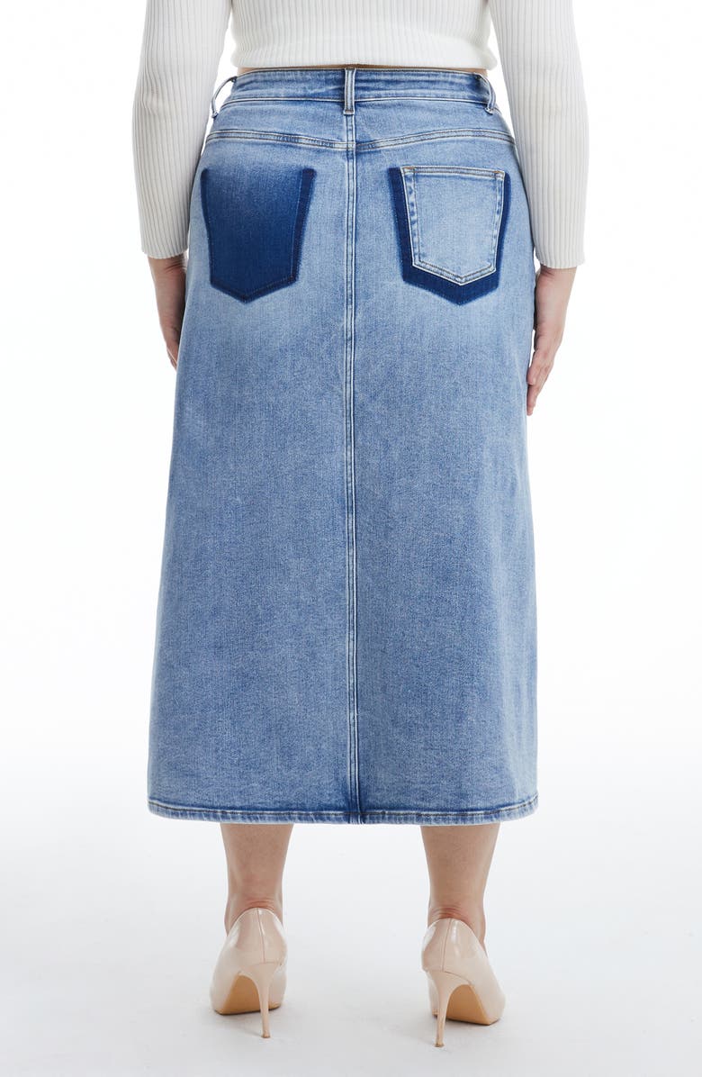 Bayeas Front Slit Denim Skirt, Alternate, color, 