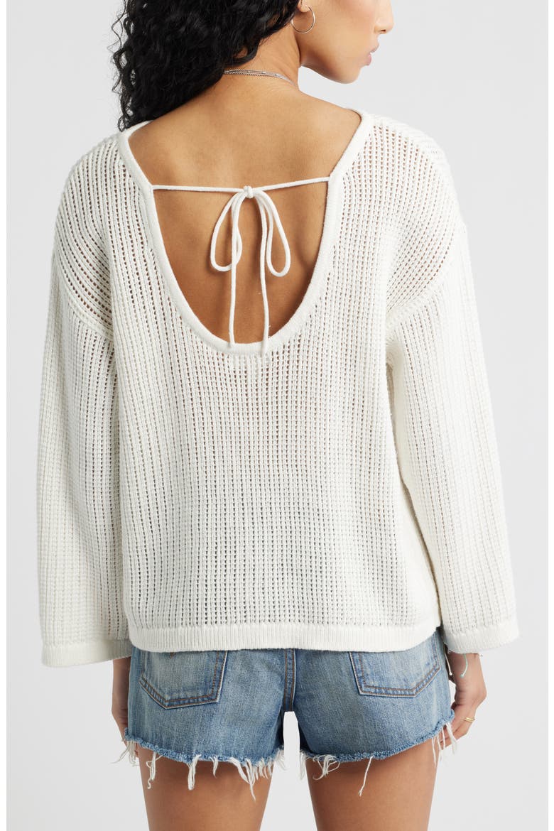 Cotton Open Stitch Sweater, Alternate, color, IVORY