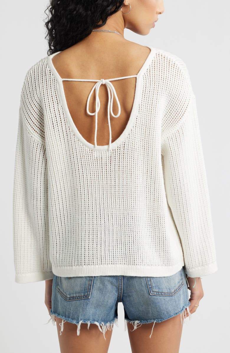 BP. Cotton Open Stitch Sweater, Alternate, color, Ivory