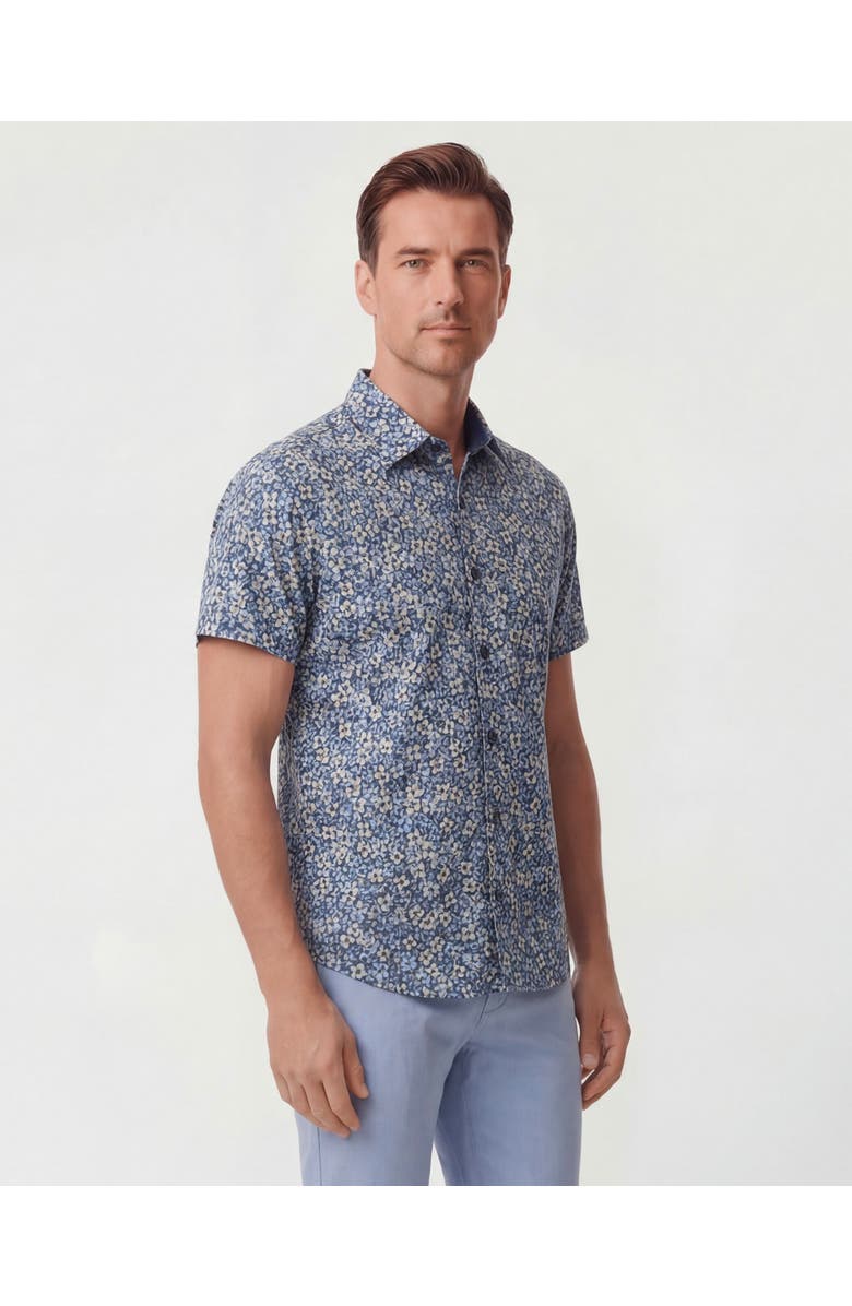 Lords of Harlech Floral Field Mens Knit Shirt, Alternate, color, Floral Field Black