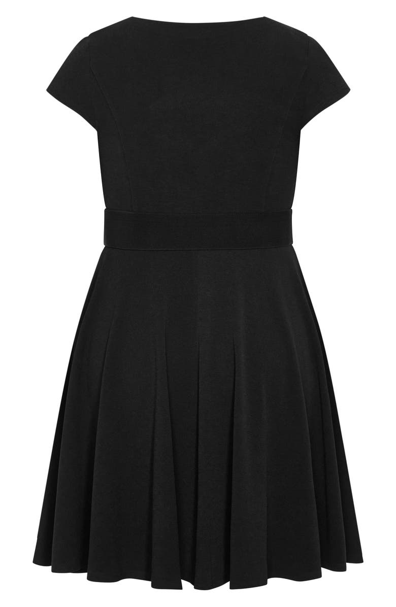 City Chic Imani Belted Fit & Flare Midi Dress, Alternate, color,