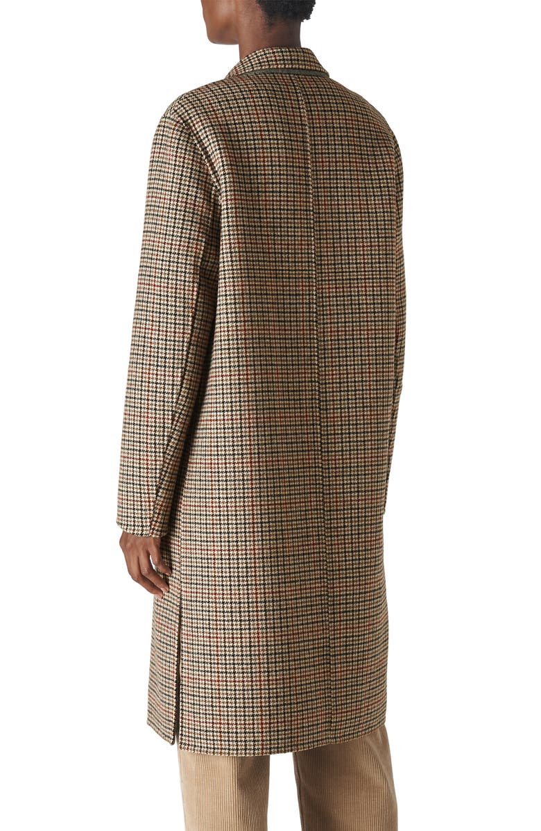 Whistles Check Double Face Wool Blend Coat, Alternate, color,