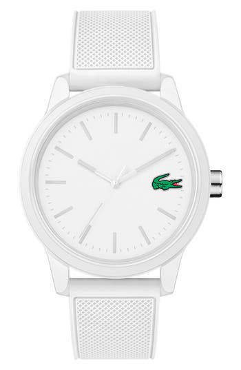 Lacoste 12.12 Rubber Strap Watch, 42mm In White