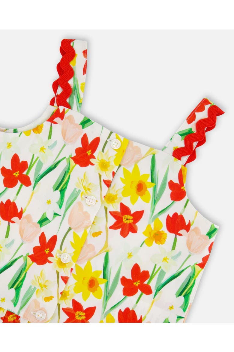 Sleeveless Viscose Daffodil Top, Alternate, color, White Printed Daffodils