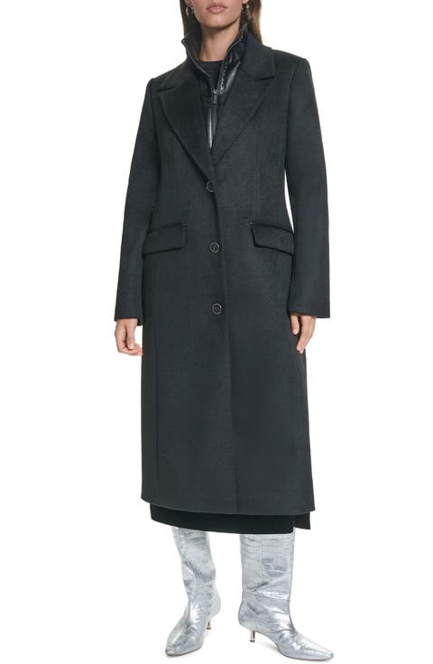 Wool Blend Coat with Removable Insert