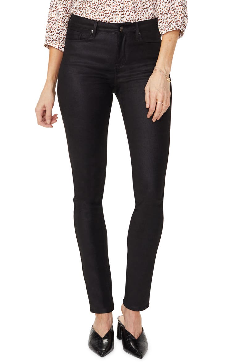 Alina Faux Suede Skinny Pants, Main, color, BLACK