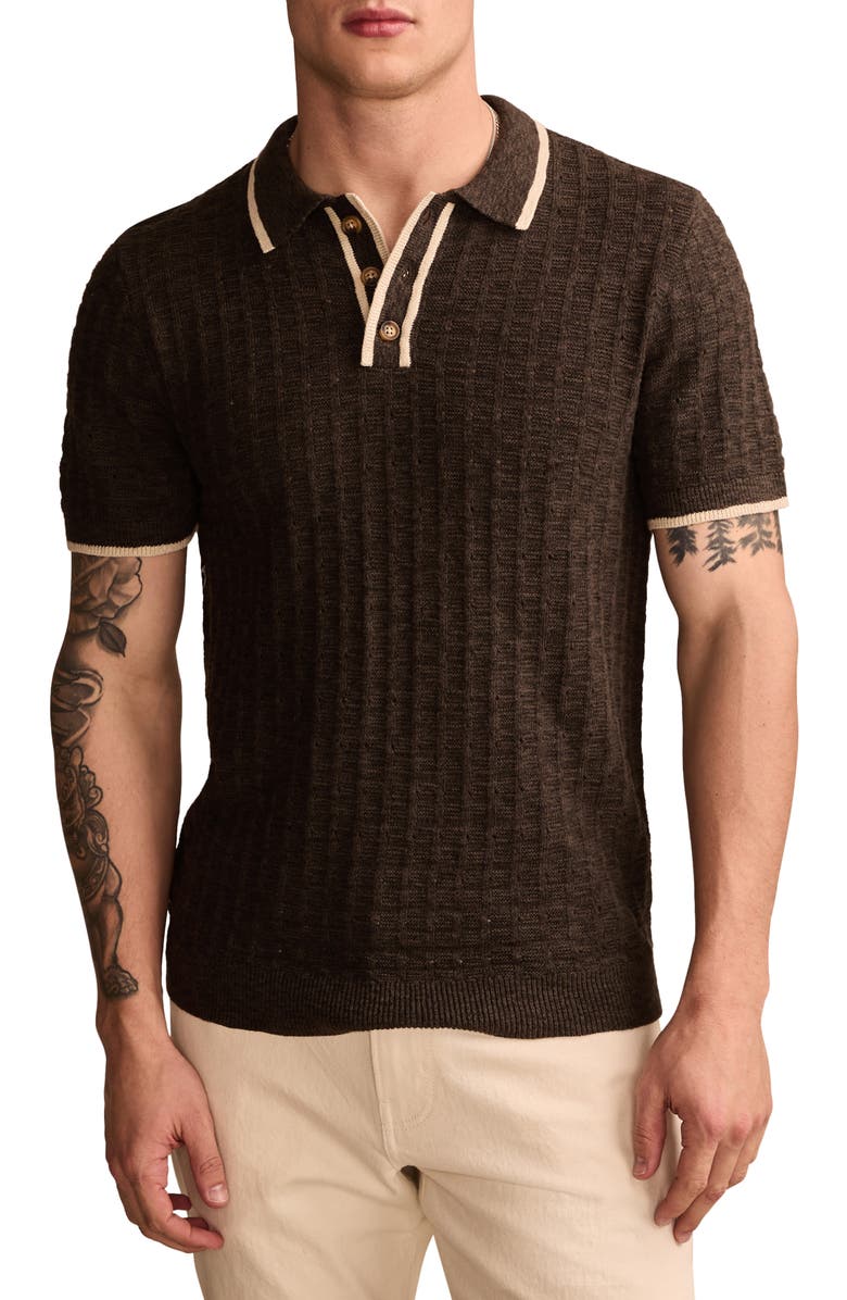 Lucky Brand Tipped Short Sleeve Polo Sweater, Main, color, 