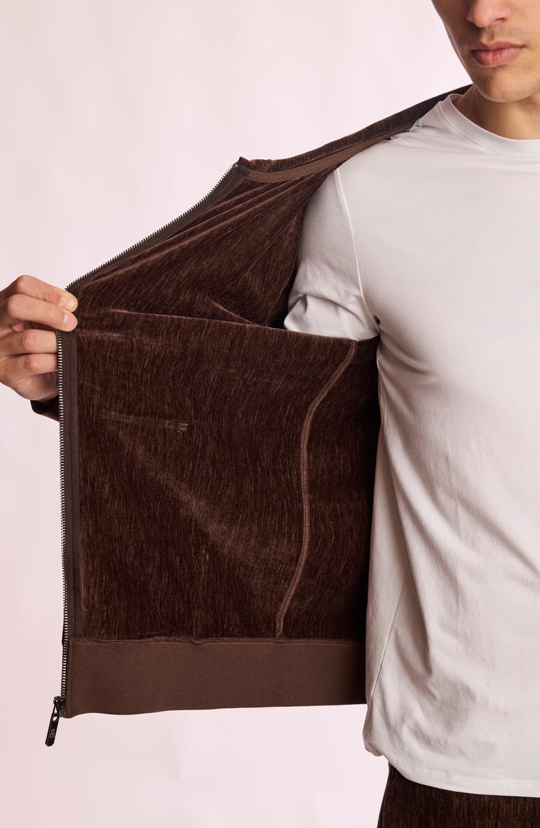 PAISLEY & GRAY Full Zip Velvet Hoodie, Alternate, color, Chocolate Brown Velvet