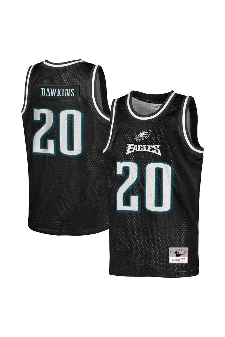 Youth Mitchell & Ness Brian Dawkins Black Philadelphia Eagles Retired Player NFL Basketball Fashion Jersey, Main, color, Black