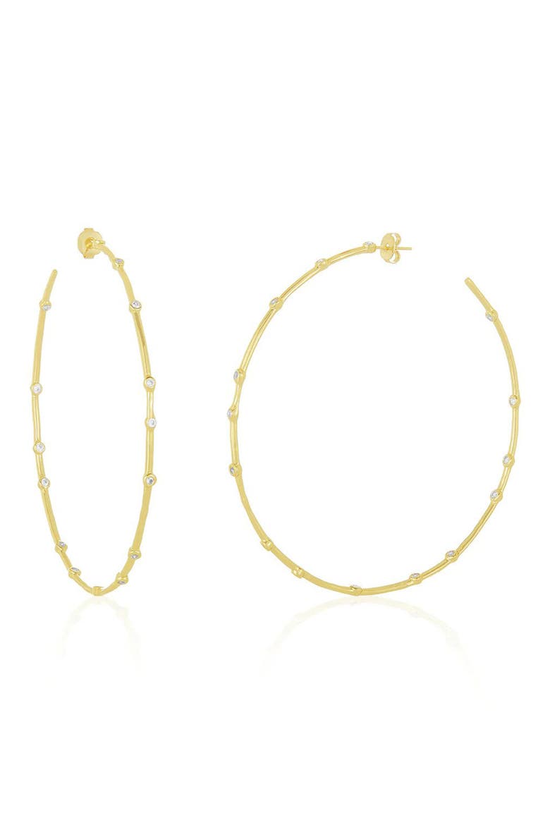 Large Hoop Earrings, Main, color, GOLD/WHITE DIAMONDETTES