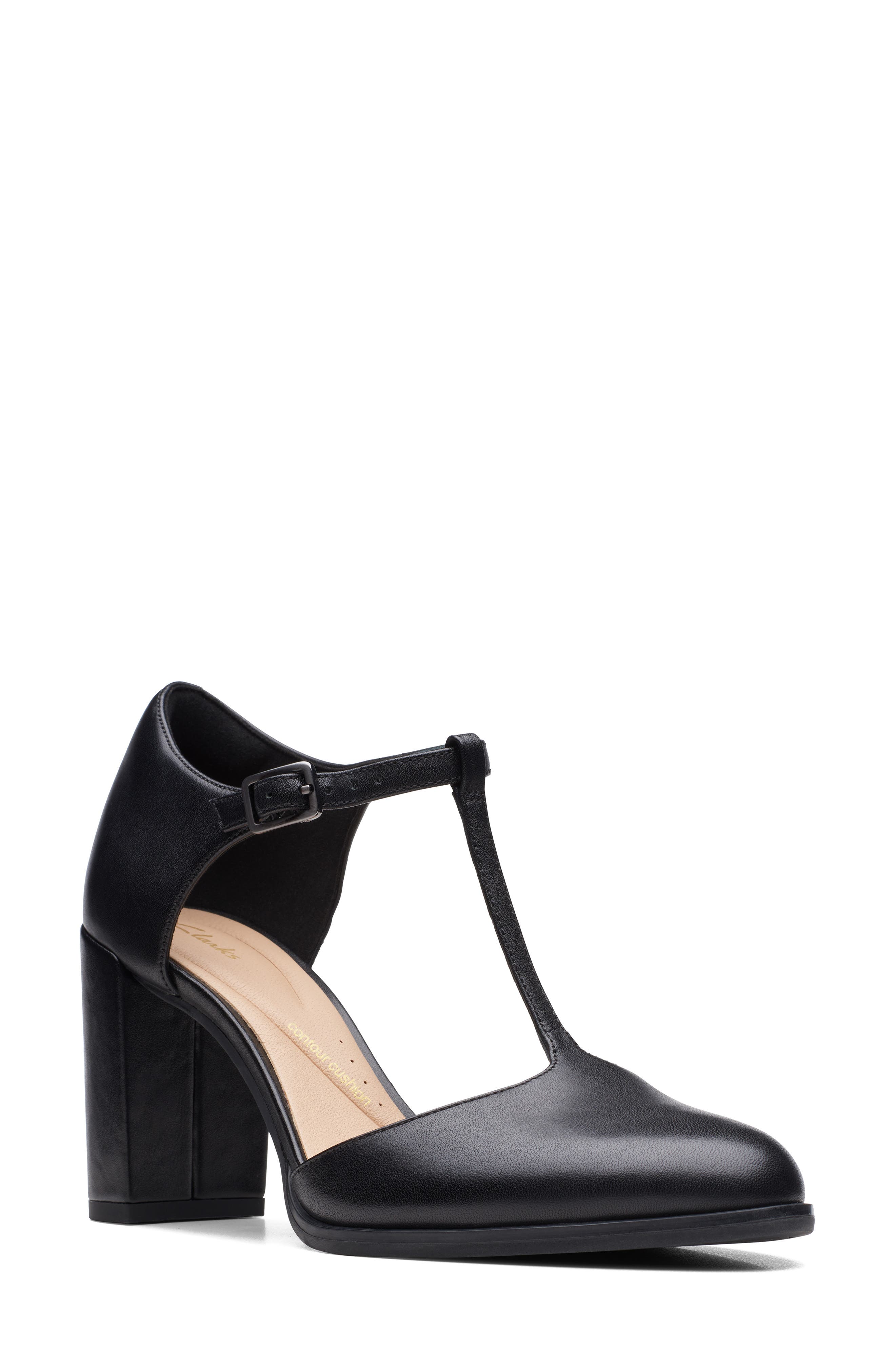 Clarks<sup>®</sup> Freva85 Bar T-Strap Pump, Main, color, 