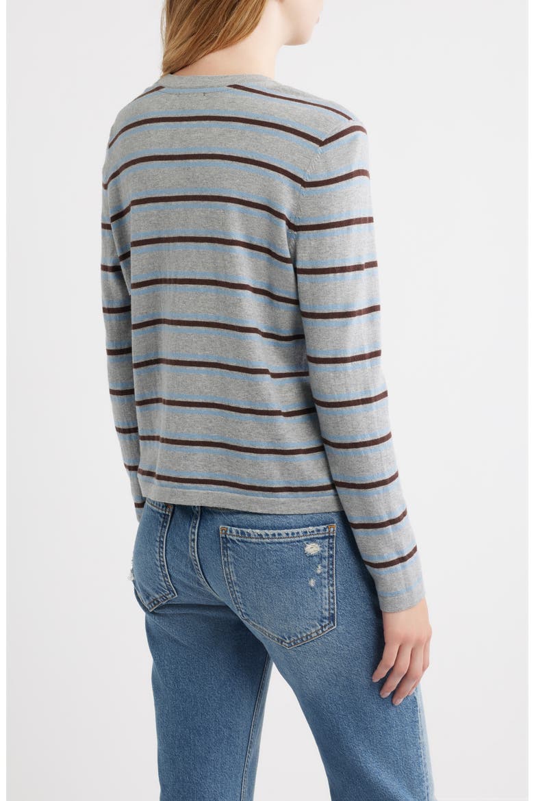 Davie Stripe Cotton & Cashmere Sweater, Alternate, color, HEATHER SKY