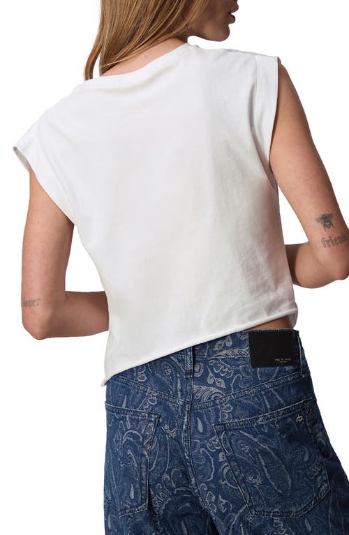 Rag & Bone Mica Gathered Muscle Tee In White