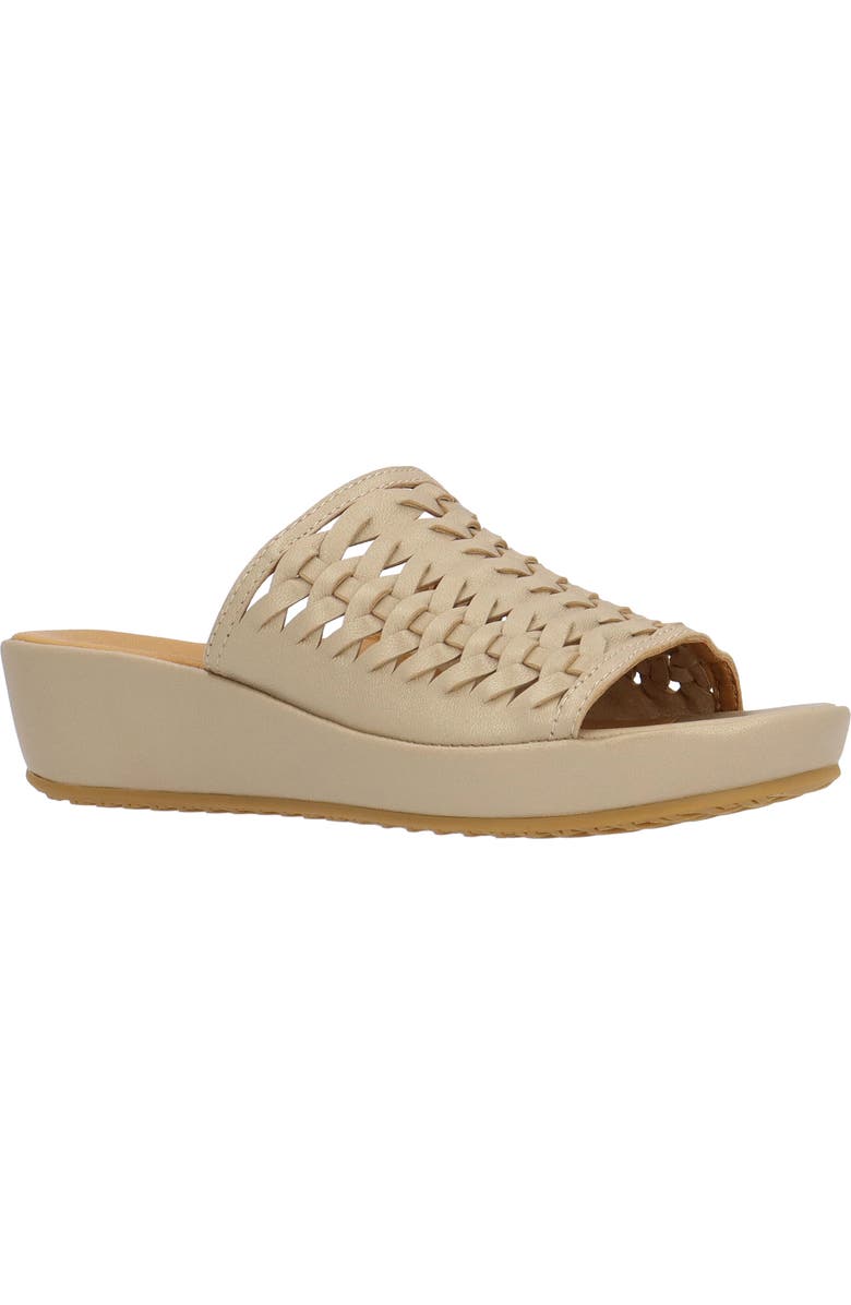 L'Amour des Pieds Cyra Platform Wedge Slide Sandal, Main, color, Platino