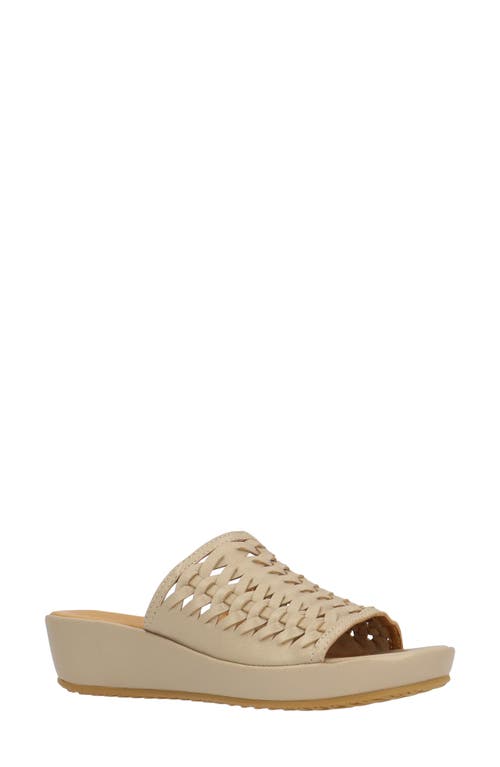 L'amour Des Pieds Cyra Platform Wedge Slide Sandal In Platino
