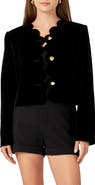 English Factory Velvet Scallop Jacket