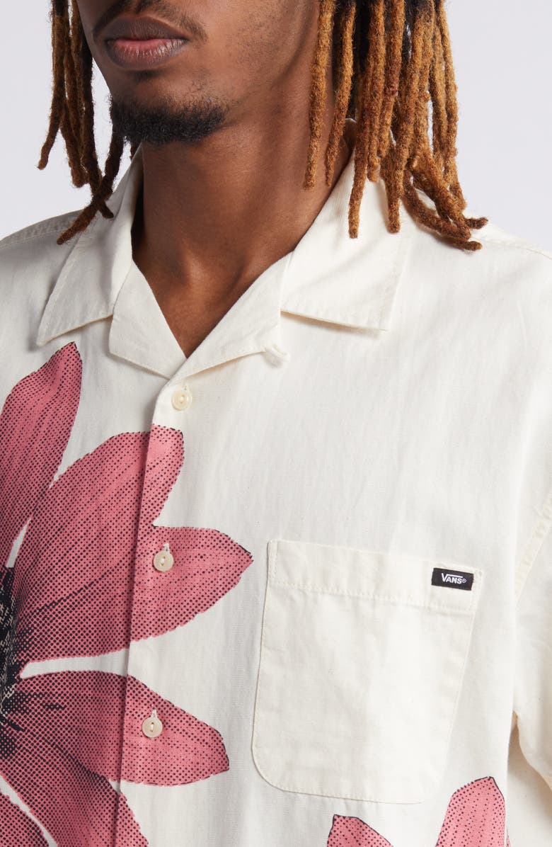 Vans Laurel Floral Cotton & Linen Camp Shirt, Alternate, color, 