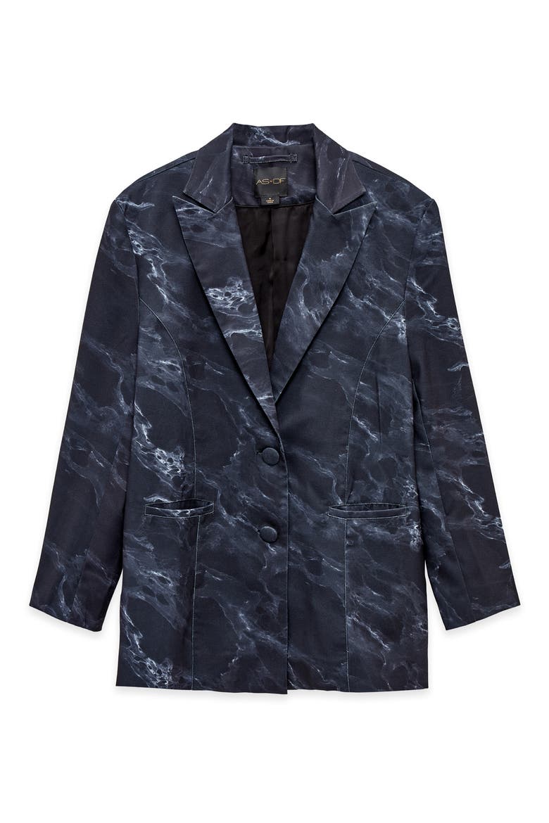 Jessica Marbled Boyfriend Blazer, Alternate, color, BLACK