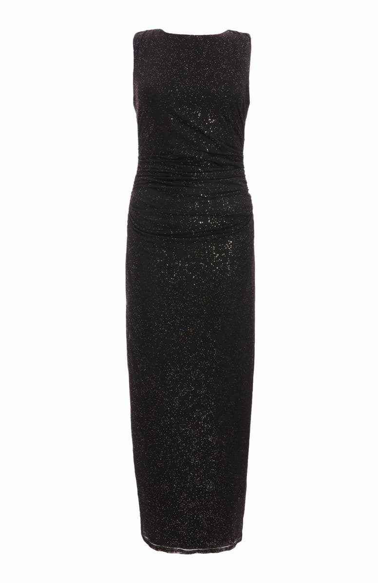 QUIZ Glitter Sleeveless Midi Dress, Alternate, color, 