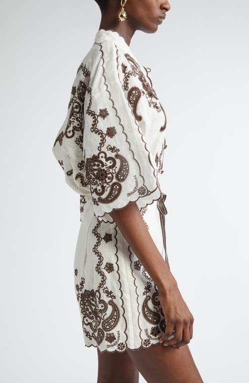 Shop Zimmermann Ascension Embroidered Linen Shirt