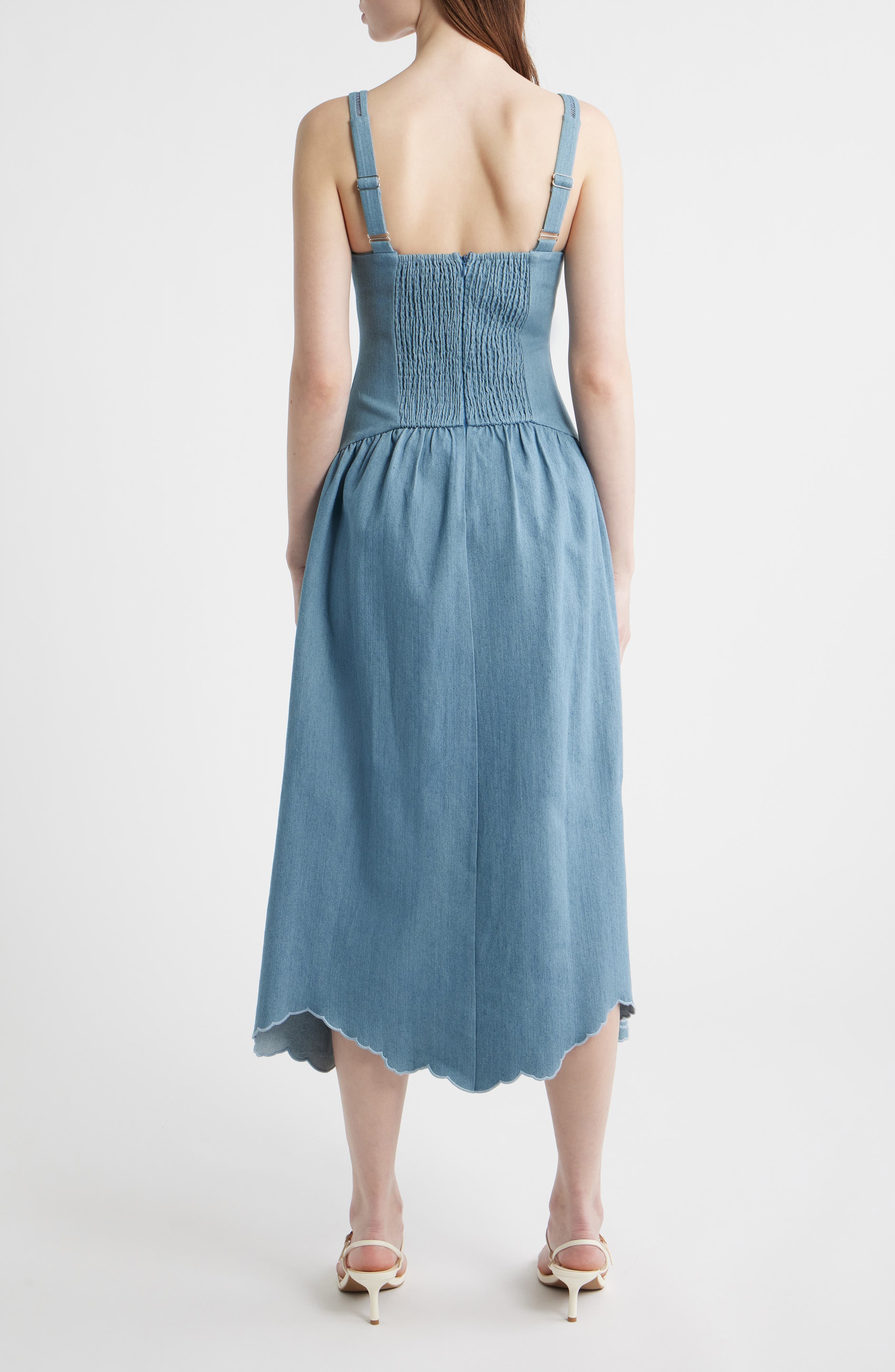 Eyelet Detail Sleeveless Midi Dress - image 2