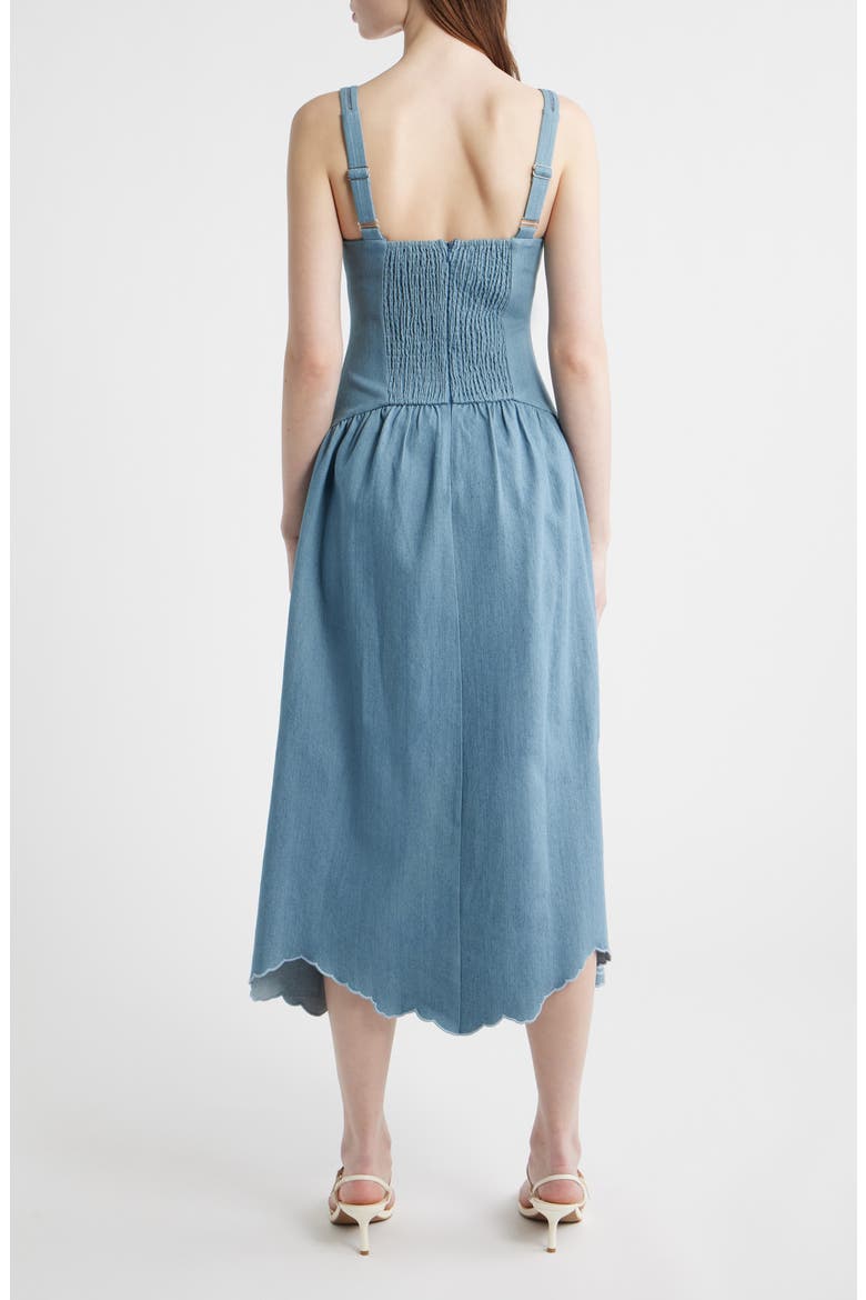 Eyelet Detail Sleeveless Midi Dress, Alternate, color, LIGHT BLUE
