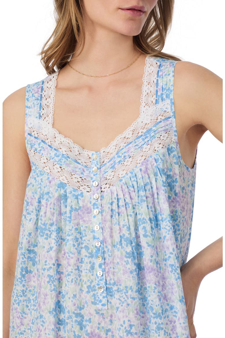 Floral Print Cotton Lawn Ballet Nightgown, Alternate, color, WATERCOLOR