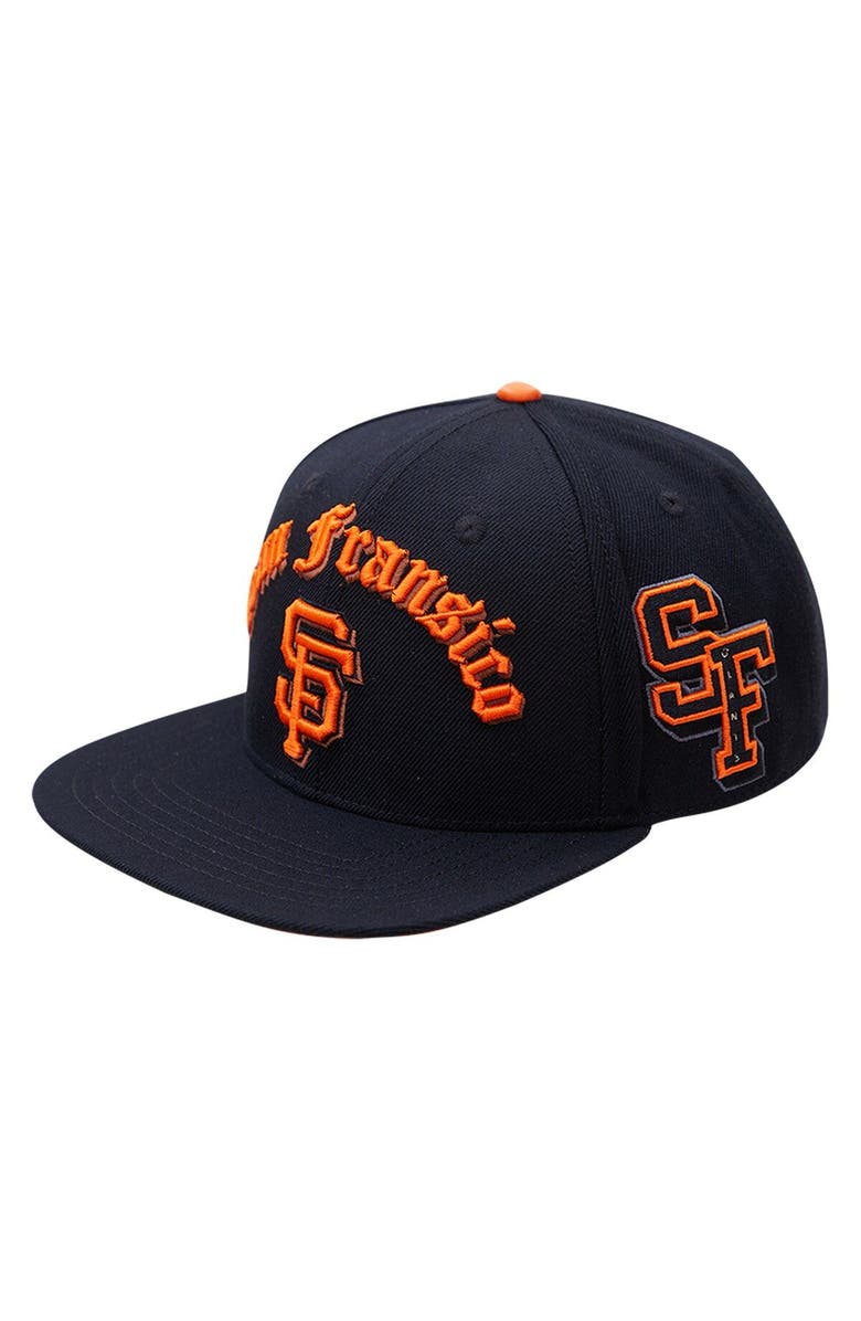 PRO STANDARD Men's Pro Standard Black San Francisco Giants 2012 World Series Old English Snapback Hat, Main, color, 
