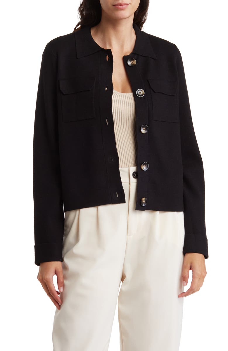 T Tahari Sweater Crop Jacket, Main, color,