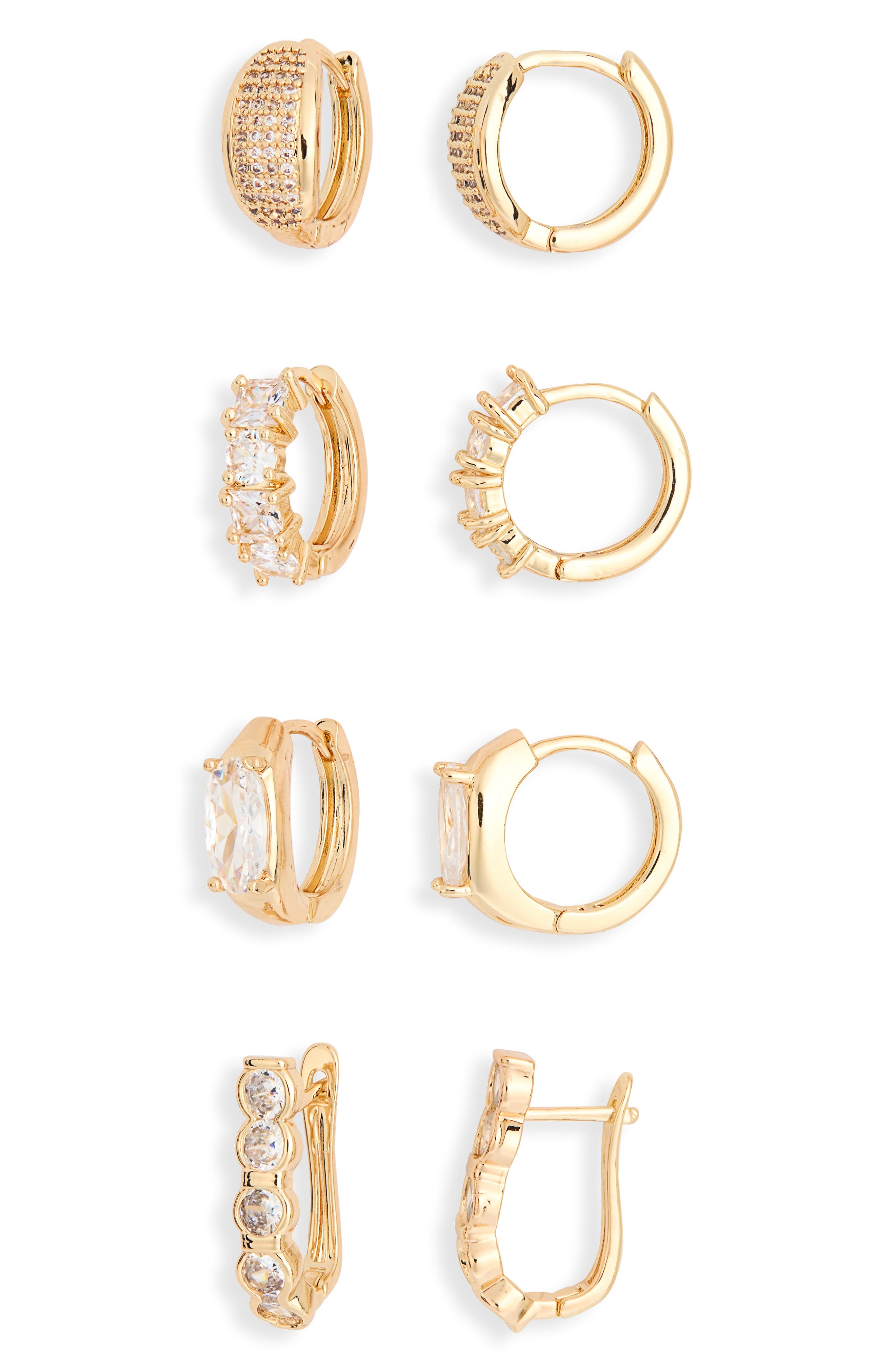 4-Pack Mini Huggie Hoop Earrings