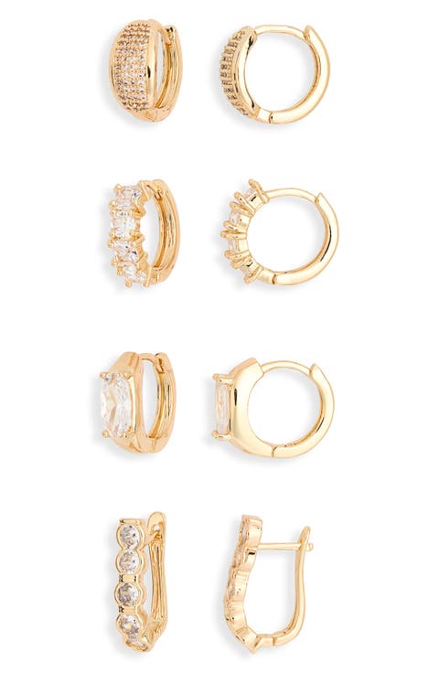 4-Pack Mini Huggie Hoop Earrings