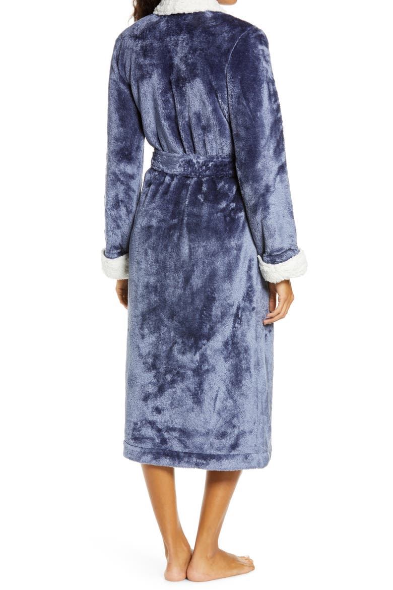 Frosted Plush Robe, Alternate, color, BLUE SHADOW